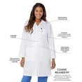 thumbnail image 2 of Landau Relaxed Fit 3-Pocket 4-Button Full-Length Lab Coat for Women 3155, 2 of 2