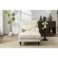 thumbnail image 5 of Chaise Lounge Indoor, Modern Upholstered Sleeper Chair and Sleeper Sofa for Living Room, Small Space, White, 5 of 8