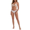 thumbnail image 2 of INSPIRE CHIC Women's Lace Low Rise Butt-Lifting Ribbed Briefs Comfortable Breathable Panties S White, 2 of 5