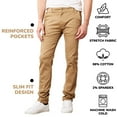 thumbnail image 4 of CHOK Mens Slim Fit Cotton Stretch Chino Pants 2 Packs, 4 of 5
