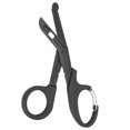 thumbnail image 1 of Tijeras médicas (negras), tijeras para vendajes médicos Tijeras para gasas de acero inoxidable dobladas EMT19cm para médico o enfermera, sala de emergencias o campamento al aire libre, 1 of 5