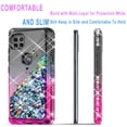 thumbnail image 3 of Motorola One 5G Ace Case, [Not fit for Motorola Moto One 5G/ Moto G 5G], with [Tempered Glass Protector Included] Liquid Floating Glitter Quicksand Bling with Spot Diamond Cover -Black/Pink, 3 of 7
