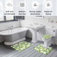thumbnail image 6 of Green Leaf Bathroom Rugs Set Spring Watercolor Country Green Leaves Plant Non Slip Absorbent Soft Bath Mats 3 Piece Set with Bathroom Rug, U-Shaped Floor Mat, Toilet Seat Cover Small Size, 6 of 9