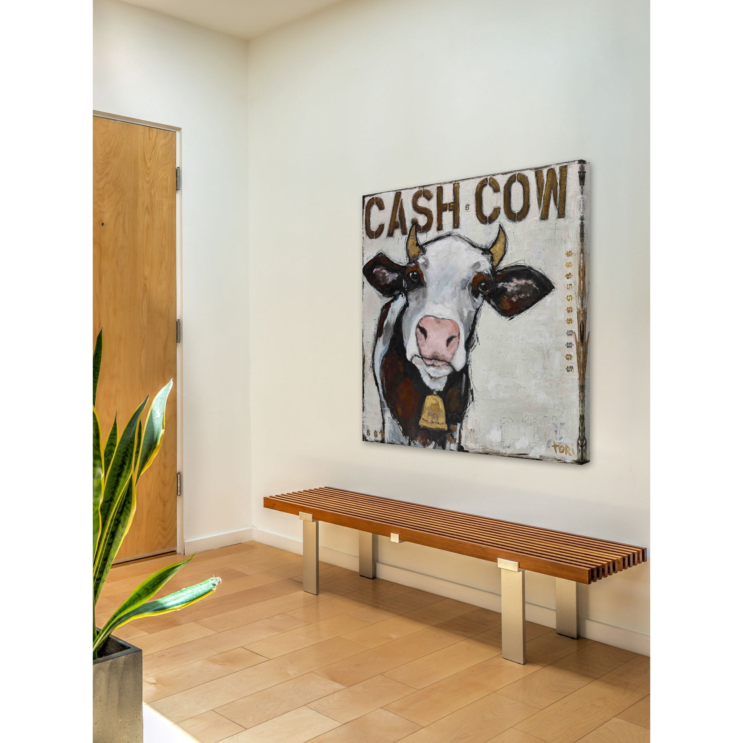 Marmont Hill "Cash Cow" by Tori Campisi Painting Print on Canvas