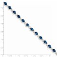 thumbnail image 3 of 925 Sterling Silver Blue Cubic Zirconia Cz Bracelet, 3 of 7