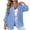 Blue, variant on Button Down Shirts for Women Casual Vacation Striped Shirt Women Fall Fashion Long Leeve Shacket