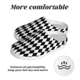 thumbnail image 6 of Daiia Black And White Diamonds Print Women’s Fuzzy Slippers Memory Foam Lightweight House Shoes Cozy Loafer Flannel House Shoes-35/36, 6 of 7