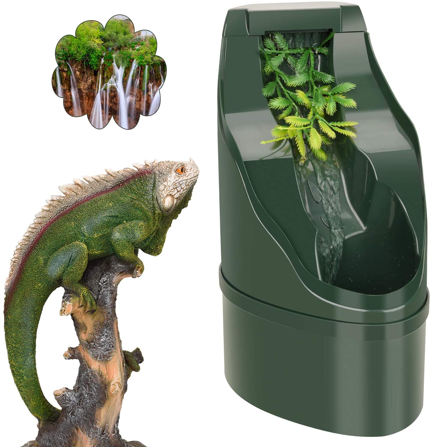 Distributeur D'eau Automatique Pour Reptiles - Bol Avec Réservoir, 15x15 Cm | Pour Tortues, Lézards, Garde L'eau Propre