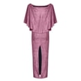 thumbnail image 4 of FcBaudy Robe à Manches Longues Épaules Dénudées, Robes d'Été pour Femmes, Robes Décontractées Mode Unies Épaules Dénudées Robe pour Femmes, 4 of 6
