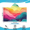 thumbnail image 2 of Colorful Tie Dye Wave Pattern Hooded Bath Towel，60"x35" for Ages 3 To 12 Kids, Quick Dry Lightweight Soft Microfiber Hood Beach Towel Cover Up for Kids, 2 of 7