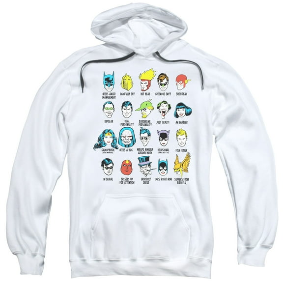 DC Comics Superhero Issues Adult Pullover Hoodie Sweatshirt White