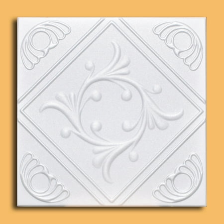 White Styrofoam Ceiling Tile Anet (Case of 40 Tiles) - same as Diamond Wreath and