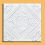 White Styrofoam Ceiling Tile Anet (Package of 8 Tiles) - same as Diamond Wreath and R02