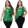 thumbnail image 5 of Womens Plus Size Sleeveless Sequin Tops Sparkle Shine Tank Top, 5 of 7