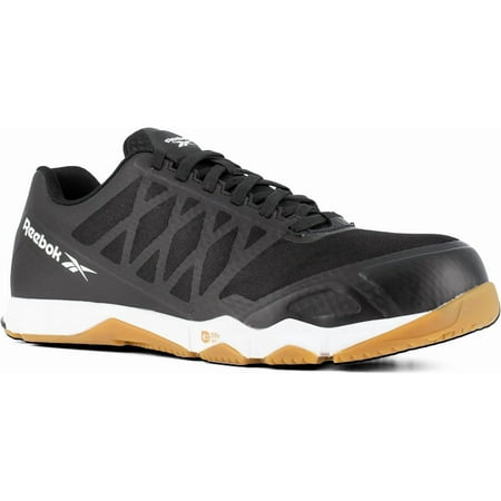 Reebok Speed TR Work Athletic Work Shoe Composite Toe Slip Resistant Black/Gum Wide Men's Size 9