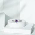 thumbnail image 3 of Rosec Jewels Heart Shape Amethyst Solitaire Crossover Ring with Diamond (6 mm), 925 Sterling Silver, US 9.00, 3 of 7