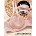 thumbnail image 7 of Deyllo Women's Non-Padding Push Up Bra Underwired Support Unlined Sheer Mesh Lace Bra Plus Size,Pink 38DD, 7 of 7