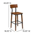 thumbnail image 5 of Flash Furniture Jackson 4 Pack Rustic Antique Walnut Industrial Wood Dining Barstool, 5 of 15