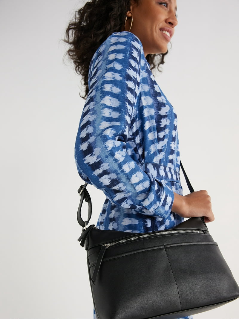 Time and Tru Women's Hallie Crossbody Handbag, Black - Walmart.com
