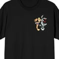 thumbnail image 3 of Looney Tunes Love And Kisses Lola & Bugs Crew Neck Short Sleeve Women's Black T-shirt, 3 of 4