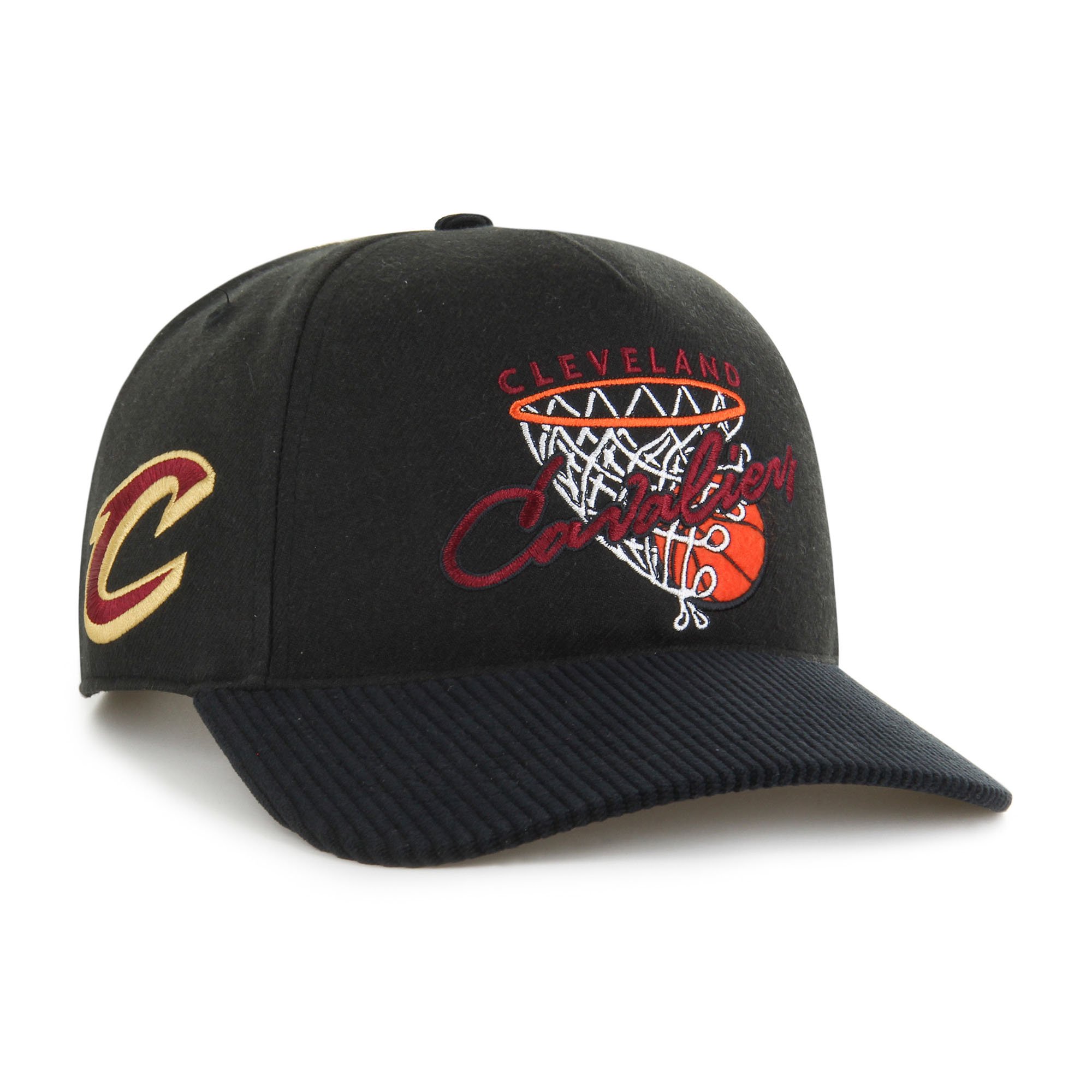 Men's '47 Black Cleveland Cavaliers Nothing But Net Hitch Adjustable Hat