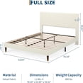 thumbnail image 4 of Twin Bed Frame Upholstered Platform Bed with Fabric Headboard, Heavy-Duty Platform with Strong Metal Slats Non-Slip and Noise-Free, Wooden/Metal Slats Support, No Box Spring Needed, Easy Assembly, 4 of 8