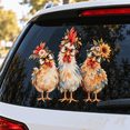 Lotusprinthandmade Chicken Floral Transparent Vinyl Decal, Funny Farm ...