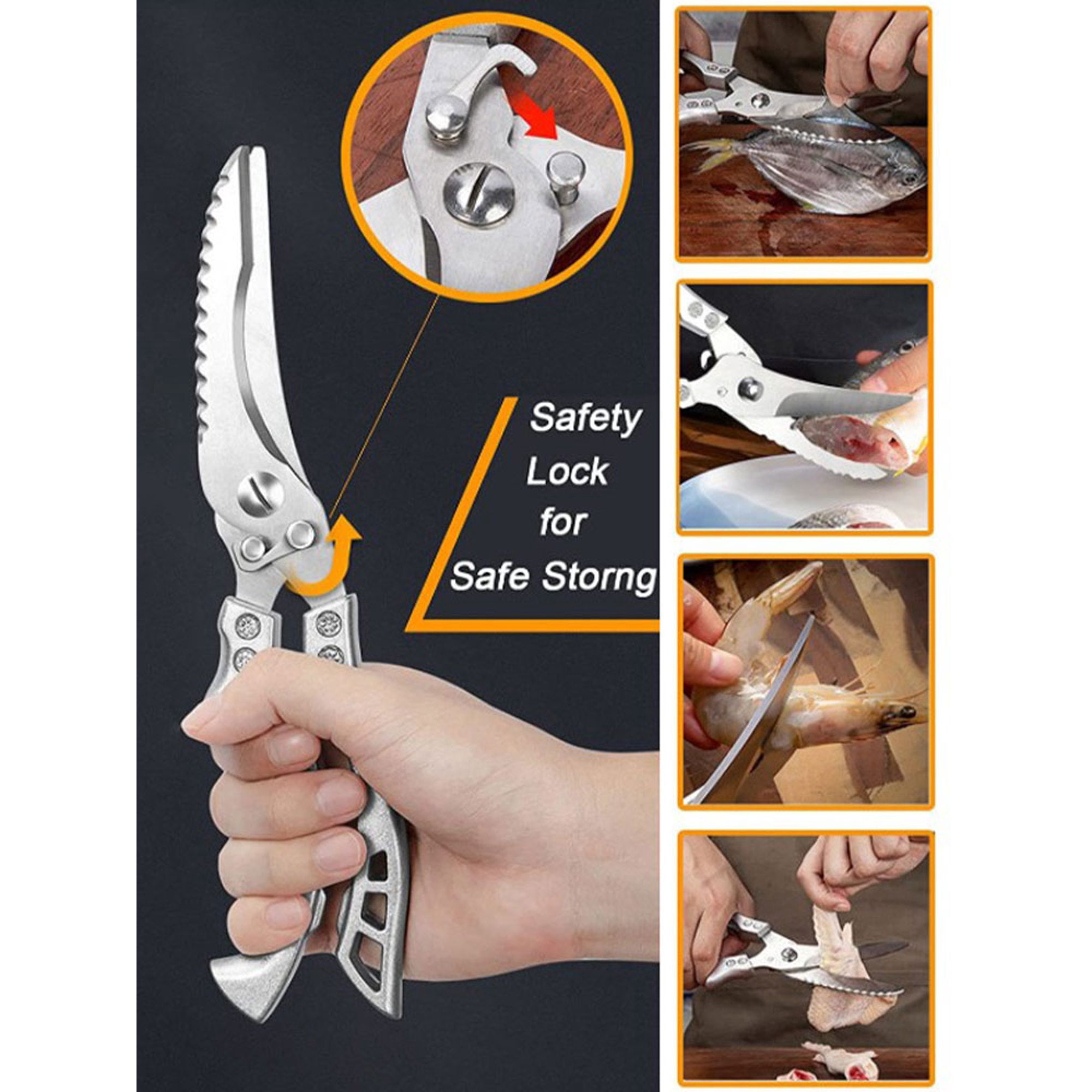NEW HOT Kitchen Scissors, Ultra Sharp Heavy Duty Kitchen Shears