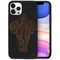 thumbnail image 1 of Case Yard Wooden Case for iPhone-11-Pro Soft TPU Silicone cover Slim Fit Shockproof Wood Protective Phone Cover for Girls Boys Men and Women Supports Wireless Charging Elephant Indian Design, 1 of 7