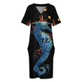 thumbnail image 4 of Vestido azul de bolsillo suelto de ensueño para mujer, vestidos formales para ocasiones especiales, ropa femenina, vestidos de lujo para mujer., 4 of 7
