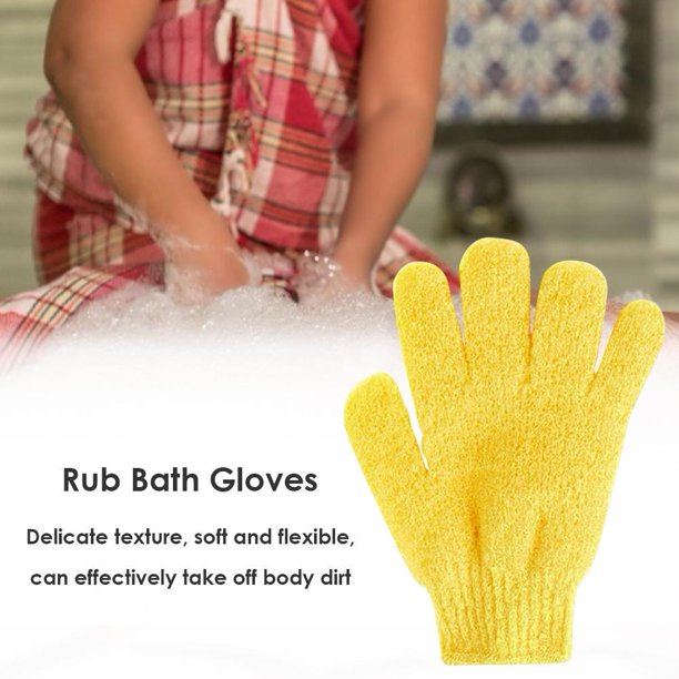 5 dedos guantes de baño piel SPA masaje chico cuerpo lavado baño (amarillo) Ndcxsfigh Nuevos Originales
