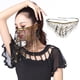 thumbnail image 3 of Velo Facial Triangular de Gasa Ajustable con Lentejuelas Pañuelo para Danza de Negro, 3 of 7