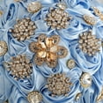 thumbnail image 4 of Nvzi Ramo de novia de lujo hecho a mano con rosas de seda grandes y flores artificiales para boda real vintage (blanco y beige), 4 of 5