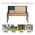 thumbnail image 5 of TPHORK 50" Outdoor Garden Bench Patio Park Bench for 2-3 Persons Metal Wooden Garden Patio Porch Chair W/Armrest, 5 of 10