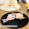 thumbnail image 4 of GlowSol 4x4 feet Black Round Rug for Bedroom, Fluffy Circle Shaggy Area Rug Fuzzy Carpet for Nursery Home Decor Soft Circular Rugs for Living Room, 4 of 6