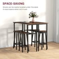 thumbnail image 4 of Rustic Brown 6-Piece Bar Table Set with 4 Stools - Compact Dining Set for Kitchen, Bar, Living Room - Particleboard & Steel Construction, 39.3" x 15.8", 4 of 7