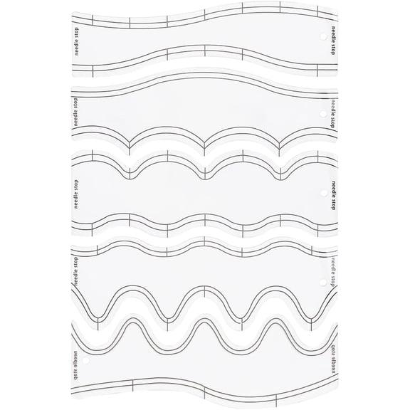 1 Set Quilting Ruler and Templates Acrylic Waves Ruler Quilting Templates for DIY Machine Quilting Free Motion Quilting Stencils Wavelengths Sewing Rulers for DIY Patchwork Splicing