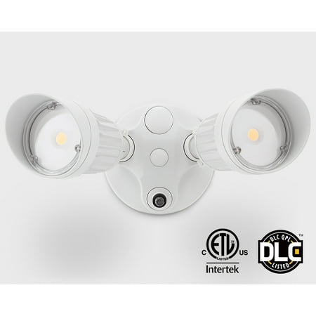 Leonlite 20w Two Head Led Security Light Dusk To Dawn Photocell Leonlite 20w Two Head Led Security Light Dusk To Dawn Photocell Flood For Yard Garage Porch Entryways 5000k Daylight