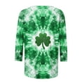 thumbnail image 4 of Mceream St Patricks Day Shirt Women 3/4 Sleeve T Shirts fashion Funny Green Shamrock Printed Graphic Saint Patrick's Tee Holiday Tops Ladies St Patricks Day Tshirts Green S, 4 of 5
