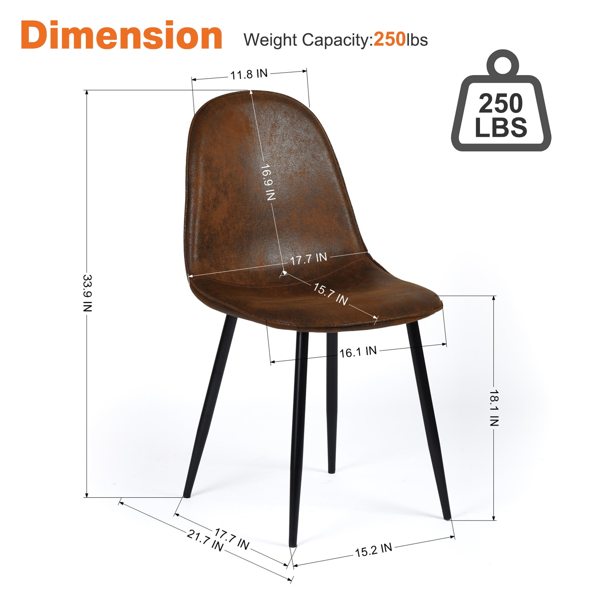 Homy Casa Set of 4 Modern Dining Chairs Upholstered Side Chairs with Ergonomic Curved Back and Durable Metal Legs for Family Gathering Dining Room Kitchen and Apartment