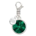 thumbnail image 2 of Delight Jewelry 12mm Crystal Rivoli - Green - Silvertone Clip on Charm with Clear Crystal Drop, 2 of 4