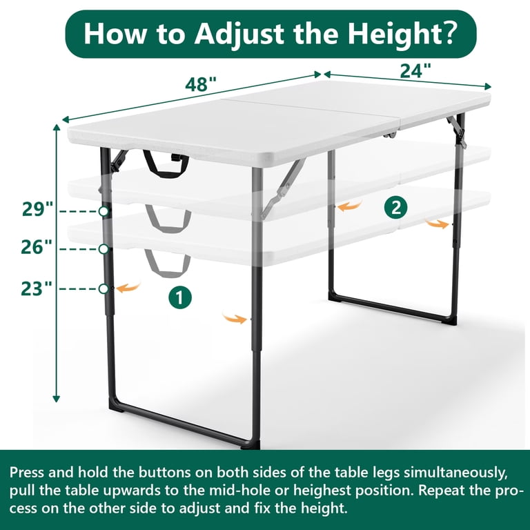 HaiNova 4 Foot Folding Table, 400 lb Capacity photo 4