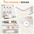 thumbnail image 6 of TLSUNNY Toddler Wooden Play Kitchen, Pretend Kitchen Playset with Clicking Knobs, Sink, Cabinet & 5pcs Cookware, Birthday/Christmas Gift for Little One, 6 of 11