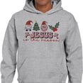 thumbnail image 2 of Smiley Jesus Is the Reason Christmas Hoodie Sweatshirt Unisex 3X-Large Grey, 2 of 5