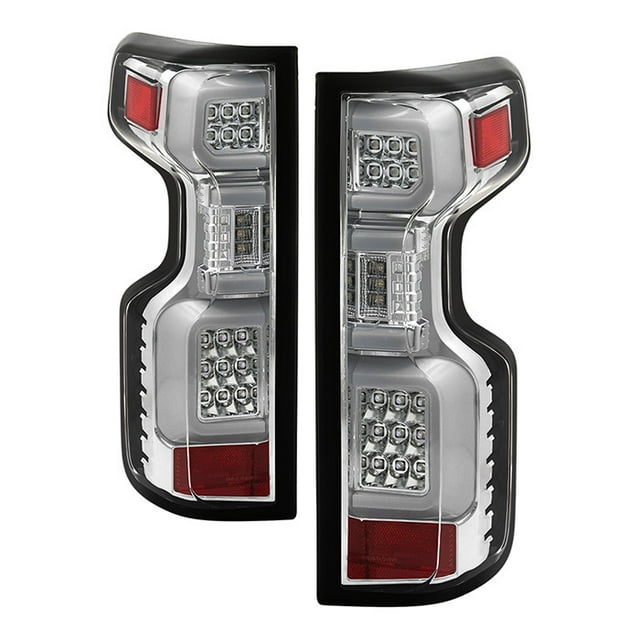 Spyder Automotive Tail Light Assembly - LED 5087287 Clear Lens; Chrome Housing; LED; Red/Amber/White Bulbs; Set Of 2