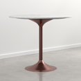 thumbnail image 4 of Simpli Home Osborne 36 inch Wide Genuine Marble Round Dining Table, White Marble and Burnished Copper, 4 of 9