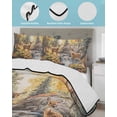 thumbnail image 4 of Autumn Forest Deer Queen Size Down Alternative Comforter, Lightweight Comforter Quilt Bedding Set with Pillow Shams Elk River Mountain All Seasons Bed Comforter Duvet Insert 90"x96", 4 of 7