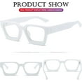 thumbnail image 4 of Square Thick Frame Glasses for Women Men Fashion Blue Light Glasses Trendy Chic Computer Eyeglasses  (White), 4 of 12