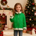 thumbnail image 2 of LIJCC Girls Mock Neck Jackets Furry Trim Winter Warm Zipper Sweatshirts Soft Fleece Oversized Xmas Trendy Coats(Green,10-11 Years), 2 of 9