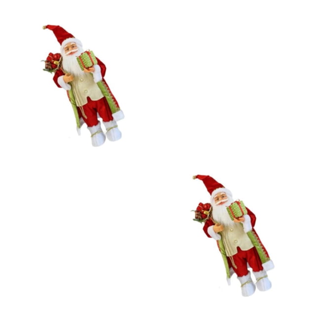 Bewildely Christmas Doll Santa Claus Home Ornament for Bag Table Shop with Gifts Type2 NO2
